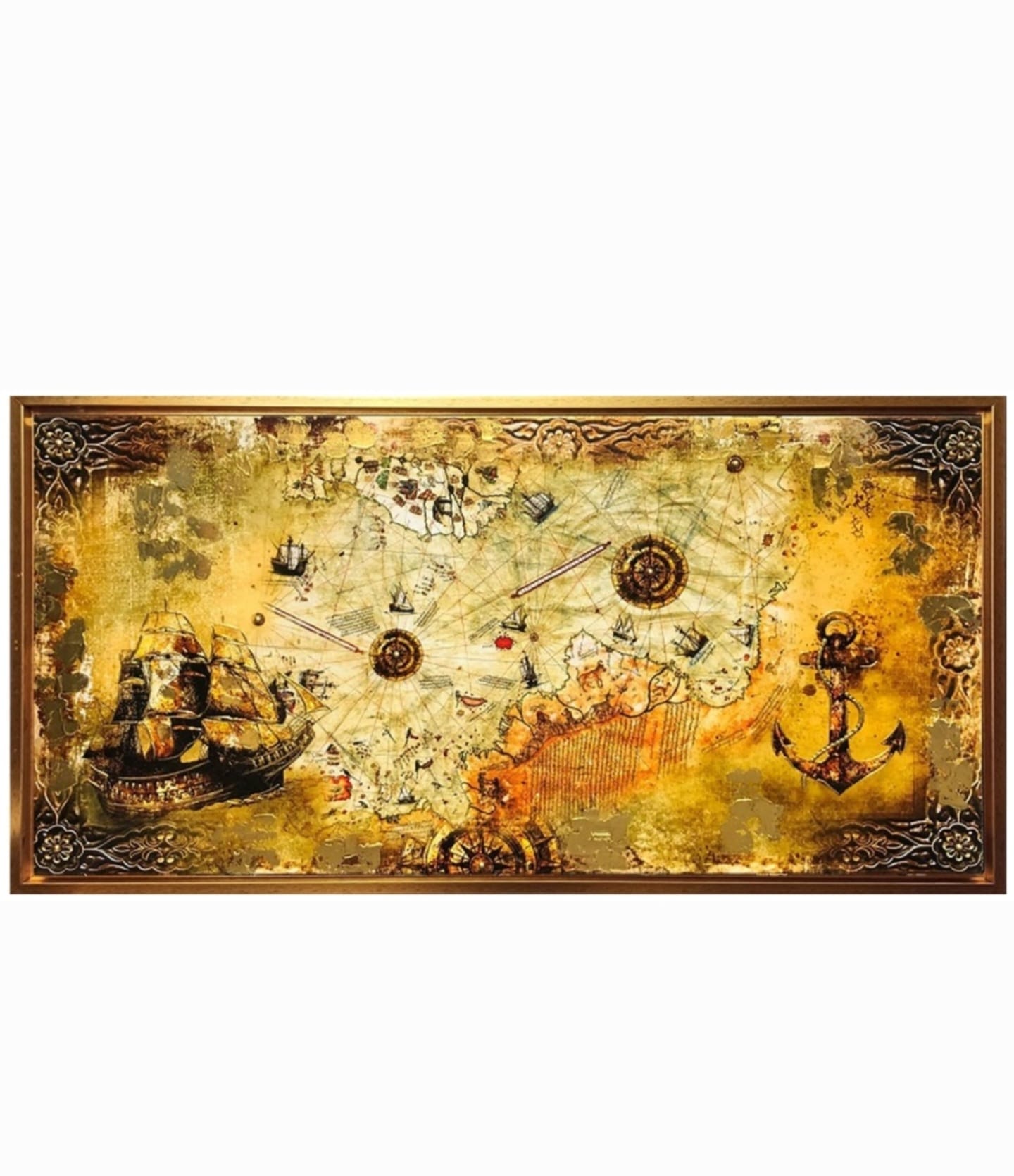 60cmX120cm Altın Çerçeveli Tablo