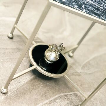 Kare Gümüş Membranlı Sehpa Küçük Boy