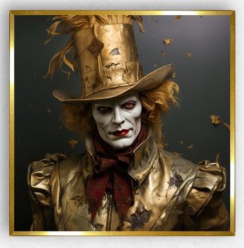 60cmX60cm Cam Baskı Altın Çerçeveli Tablo