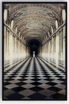 60cmX90cm Cam Baskı Siyah Çerçeveli Tablo