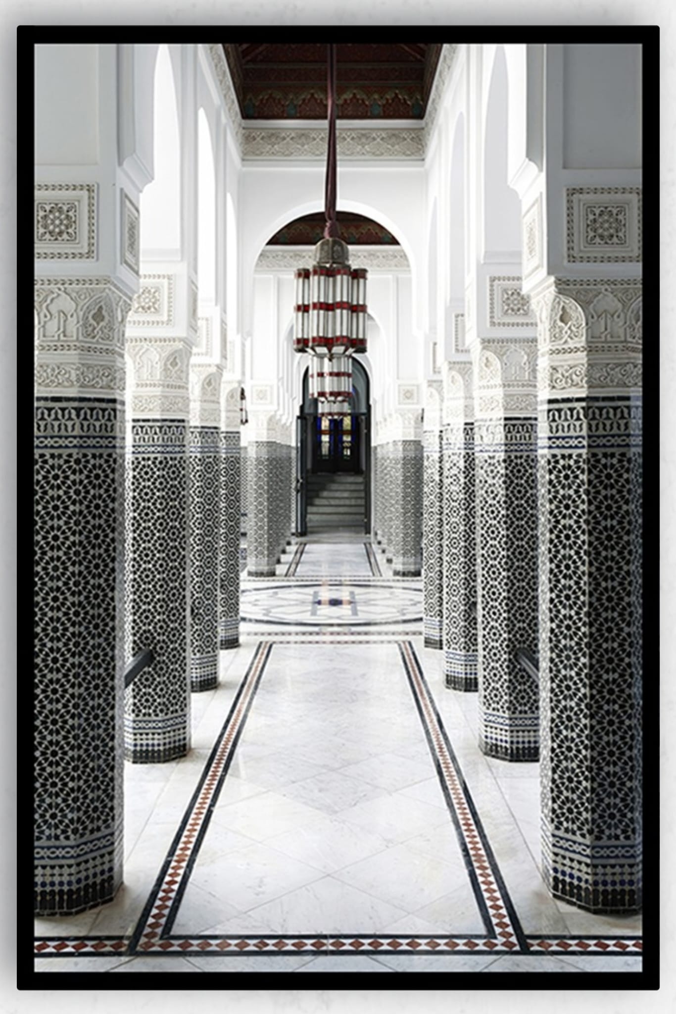 60cmX90cm Cam Baskı Siyah Çerçeveli Tablo