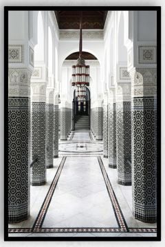 60cmX90cm Cam Baskı Siyah Çerçeveli Tablo