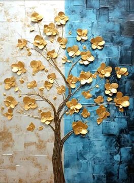 75cmX100cm Altın Çerçeveli Tablo