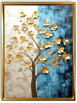 75cmX100cm Altın Çerçeveli Tablo