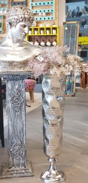 Gümüş Dekoratif Vazo 92cm