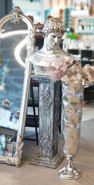 Gümüş Dekoratif Vazo 92cm