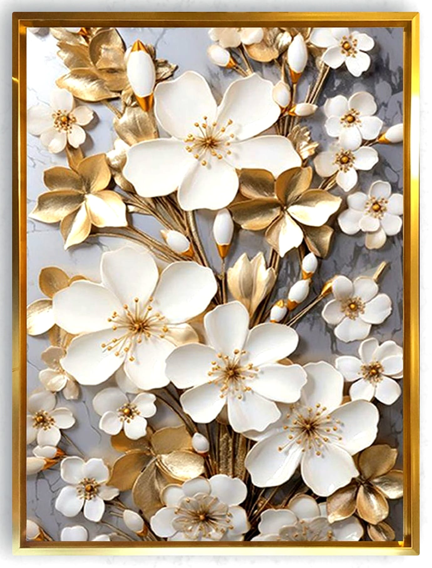 75cmX100cm Altın Çerçeveli Tablo