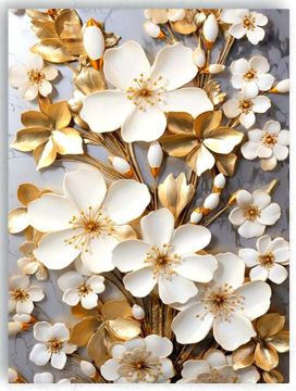 75cmX100cm Altın Çerçeveli Tablo