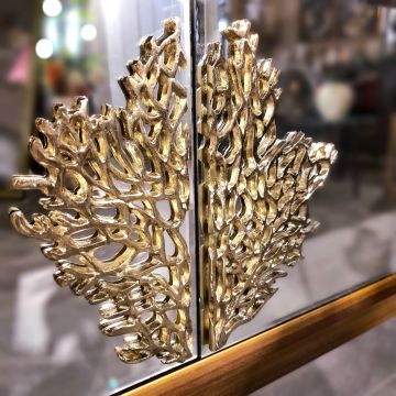 Mercan Gold-Ceviz Mini Camlı Konsol