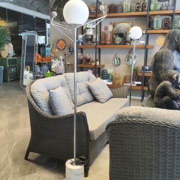 Mermer Taban Krom Ayaklı Aydınlatma