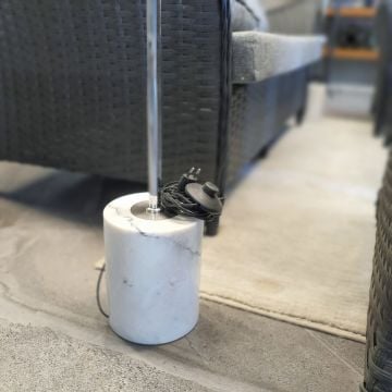 Mermer Taban Krom Ayaklı Aydınlatma