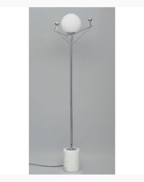 Mermer Taban Krom Ayaklı Aydınlatma