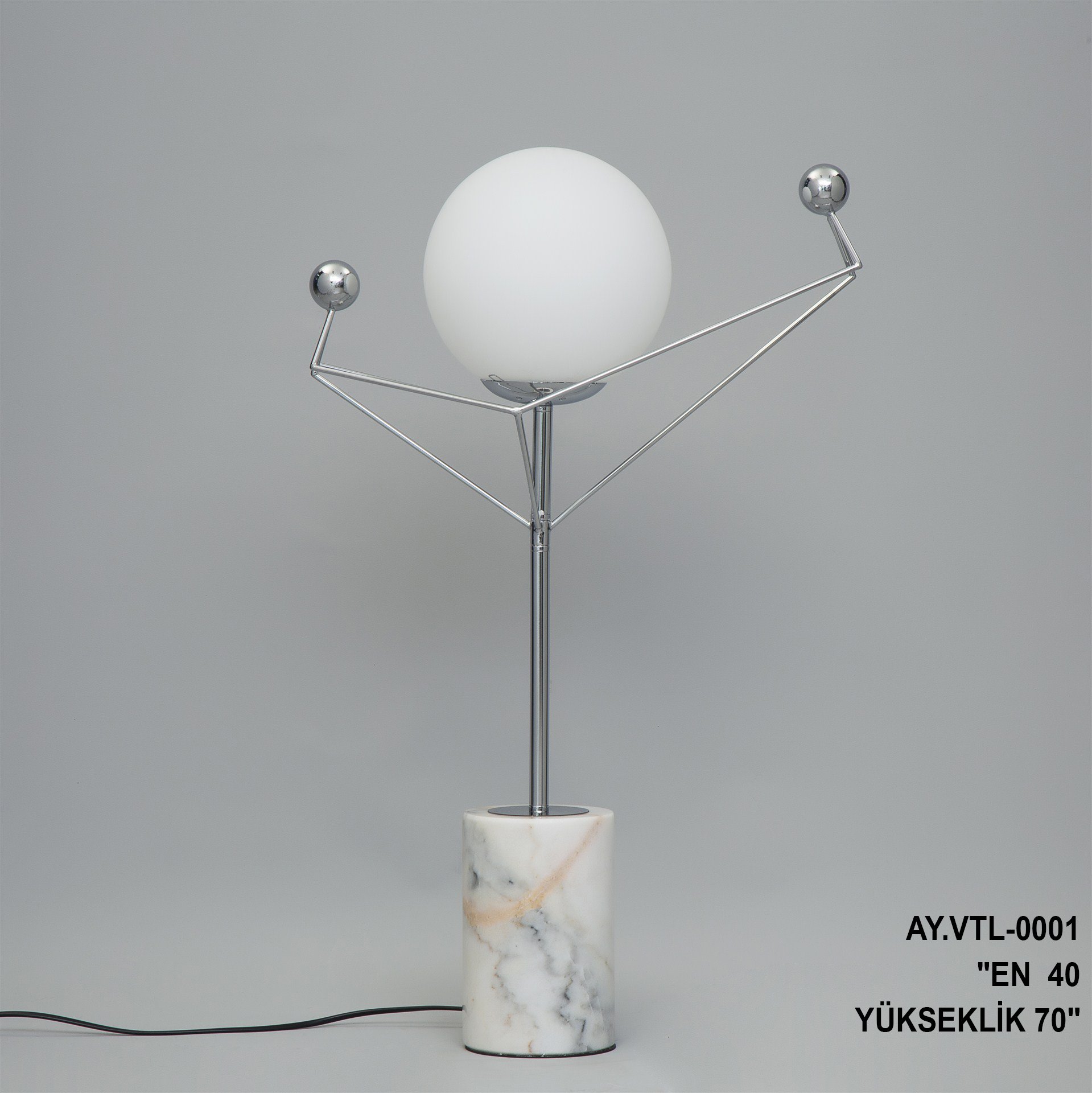 Mermer Taban Krom Abajur