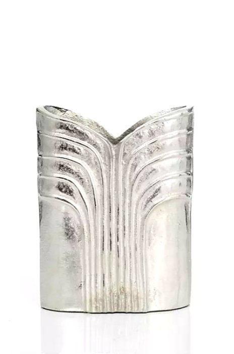 Gümüş Metal Dekoratif Küçük Vazo