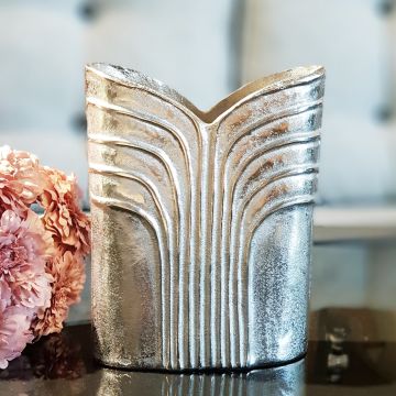 Gümüş Metal Dekoratif Küçük Vazo