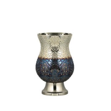 Mozaik Silver-Blue Cam Vazo Küçük Boy