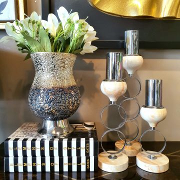 Mozaik Silver-Blue Cam Vazo Küçük Boy