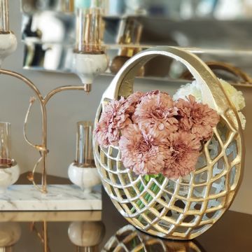 Metal Sepet Model Dekoratif Vazo