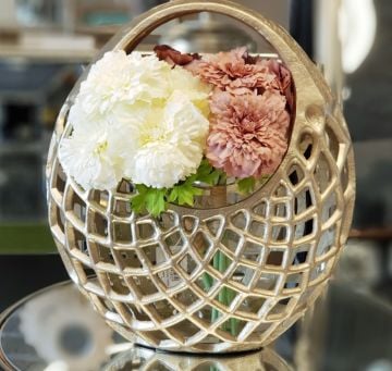 Metal Sepet Model Dekoratif Vazo