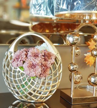 Metal Sepet Model Dekoratif Vazo