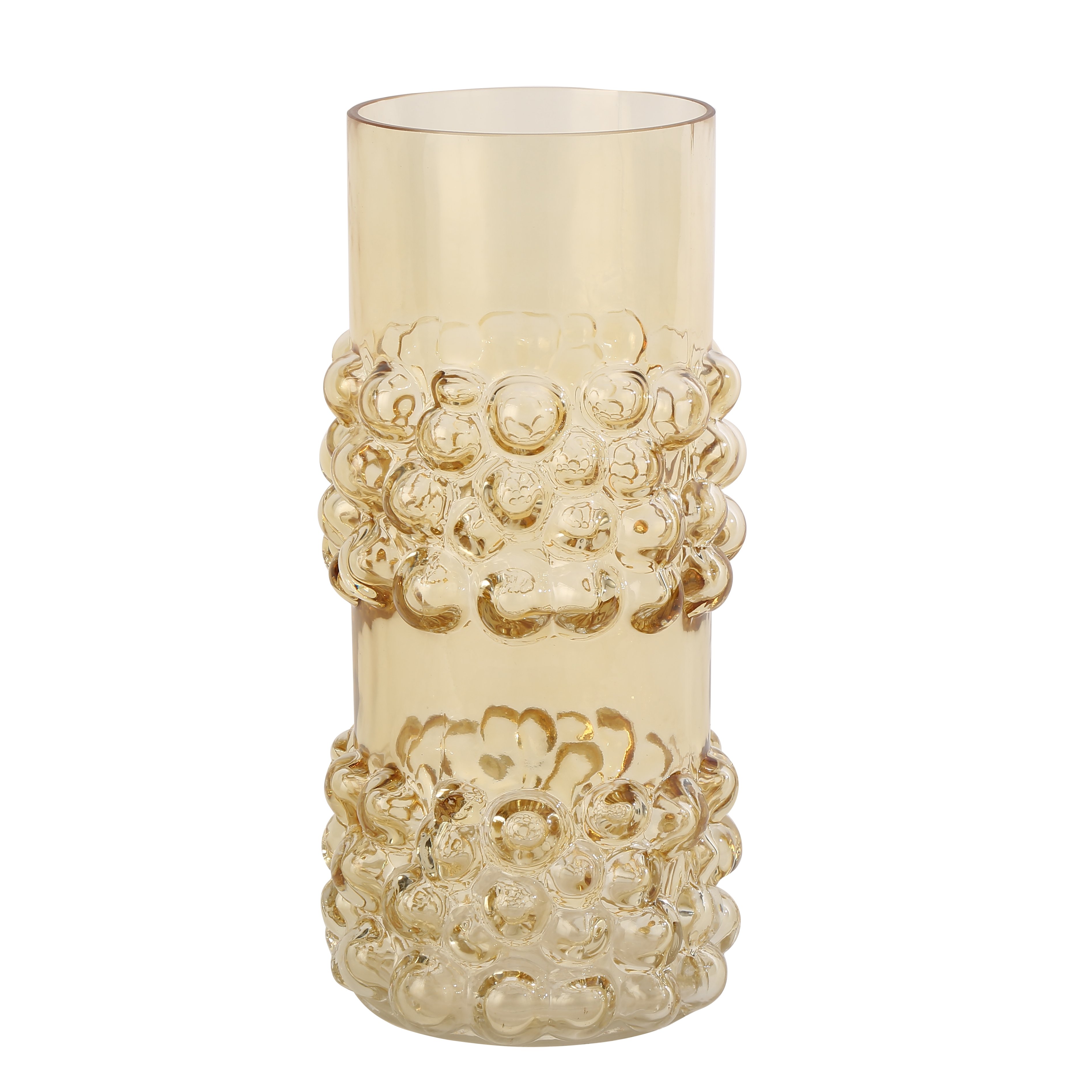 Püskürtme Sarı Cam Vazo Büyük Boy