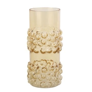 Püskürtme Sarı Cam Vazo Büyük Boy