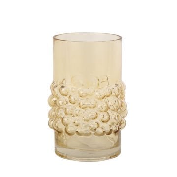 Püskürtme Sarı Cam Vazo Küçük Boy