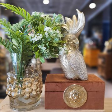 Püskürtme Sarı Cam Vazo Küçük Boy