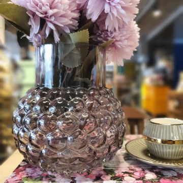 Püskürtme Gri Cam Vazo Küçük Boy