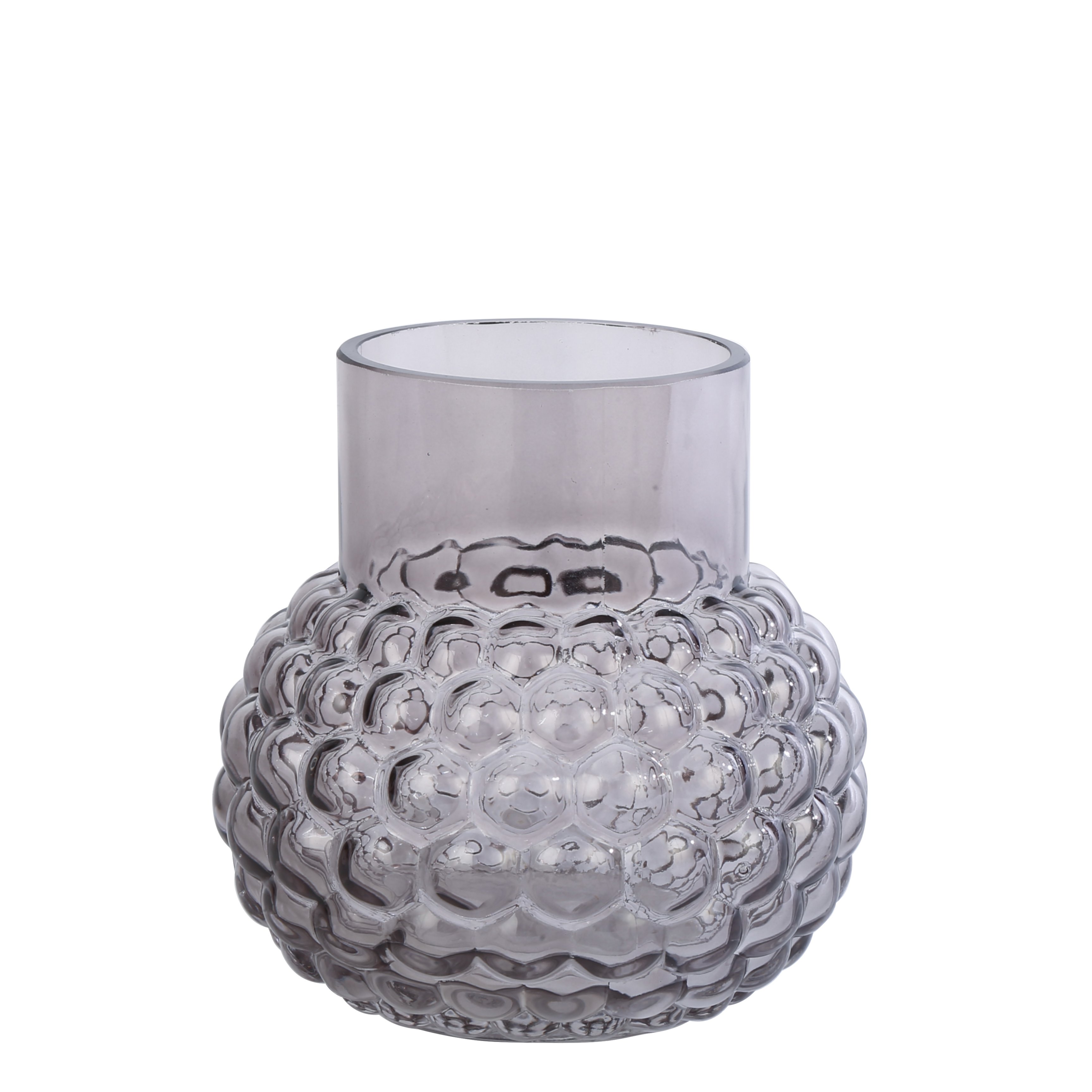 Püskürtme Gri Cam Vazo Küçük Boy