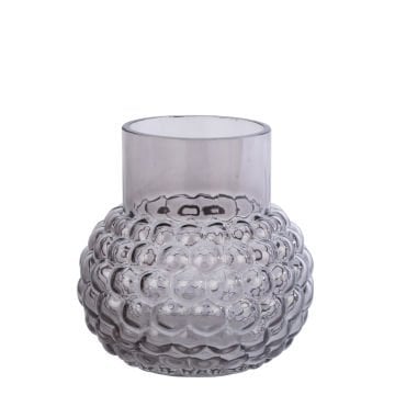 Püskürtme Gri Cam Vazo Küçük Boy