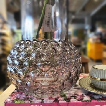 Püskürtme Gri Cam Vazo Büyük Boy