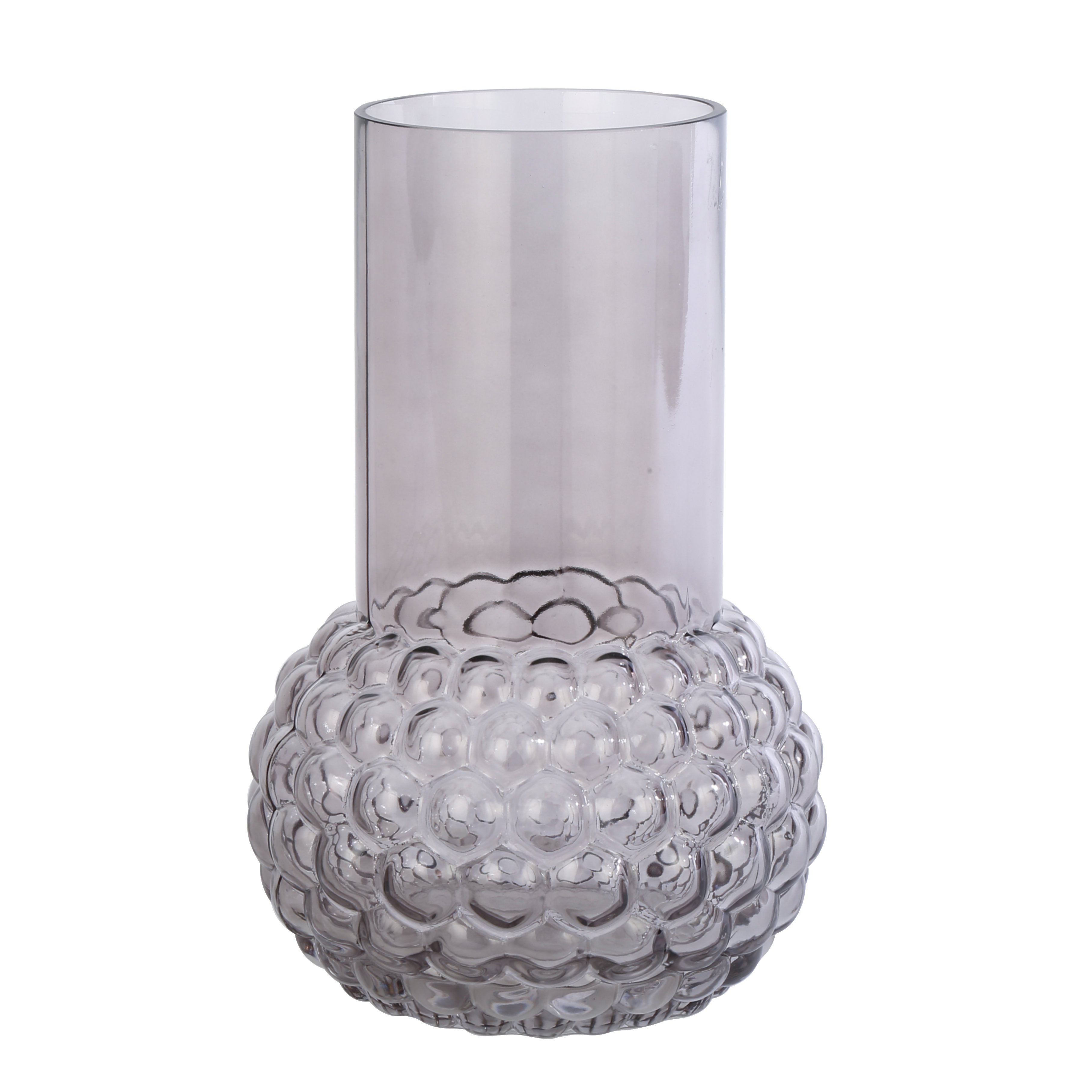 Püskürtme Gri Cam Vazo Büyük Boy