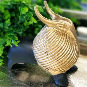 Soft Black Dekoratif Boğa Obje 21cm