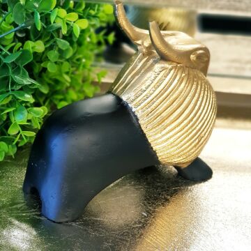 Soft Black Dekoratif Boğa Obje 18cm