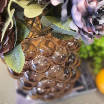 Kahve Kabarcık Cam Vazo Büyük Boy