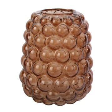 Kahve Kabarcık Cam Vazo Büyük Boy