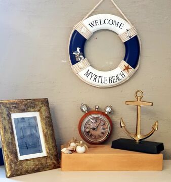 Mat Antik Pirinç Çapa Dekor 23cm