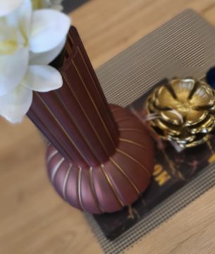 Bakır Kabak Model Cam Vazo Büyük Boy