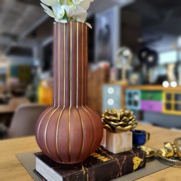 Bakır Kabak Model Cam Vazo Büyük Boy