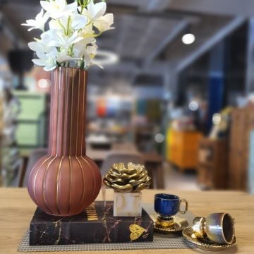Bakır Kabak Model Cam Vazo Büyük Boy