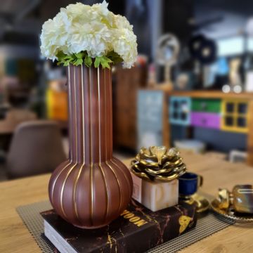 Bakır Kabak Model Cam Vazo Küçük Boy