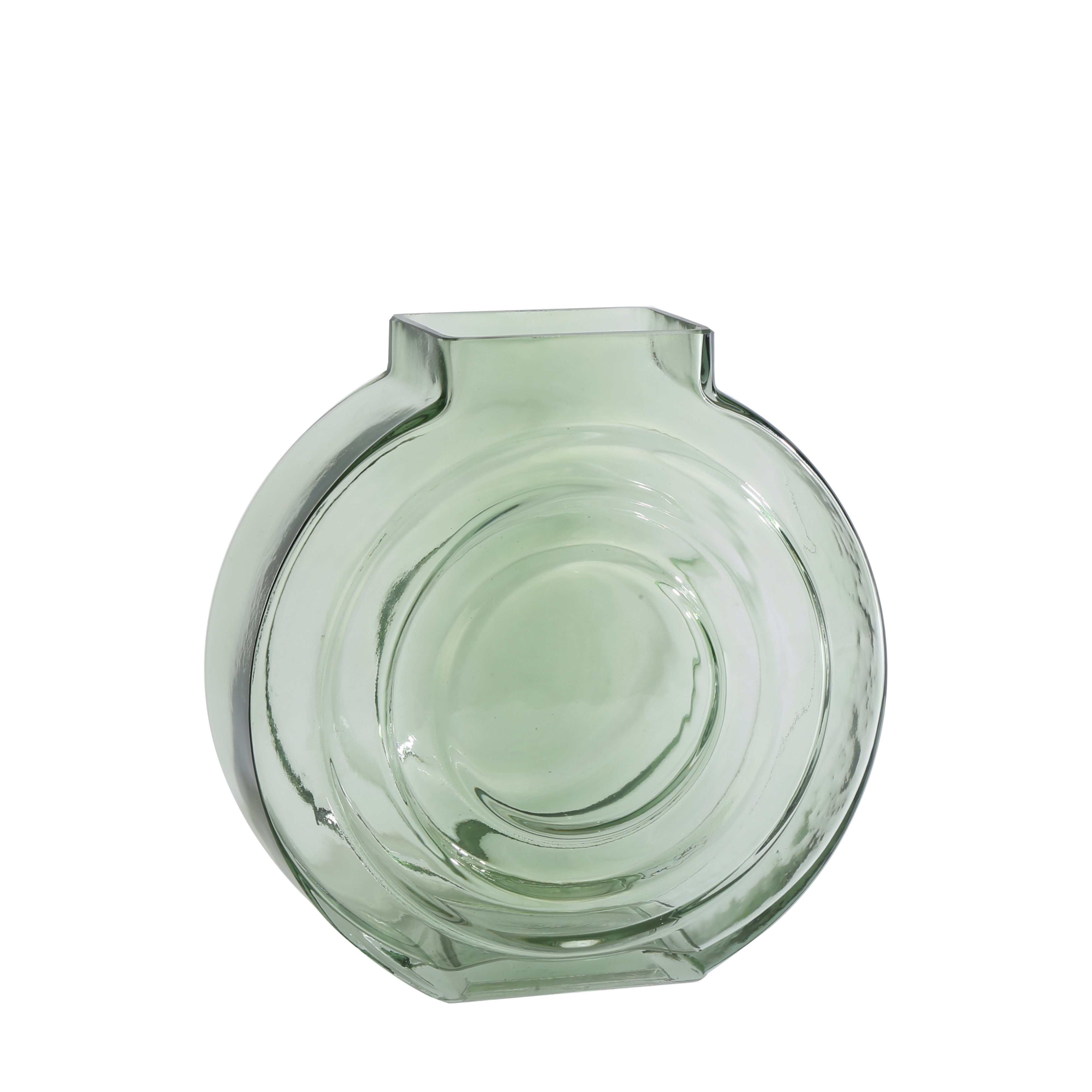 Yuvarlak Cam Vazo Yeşil Küçük Boy