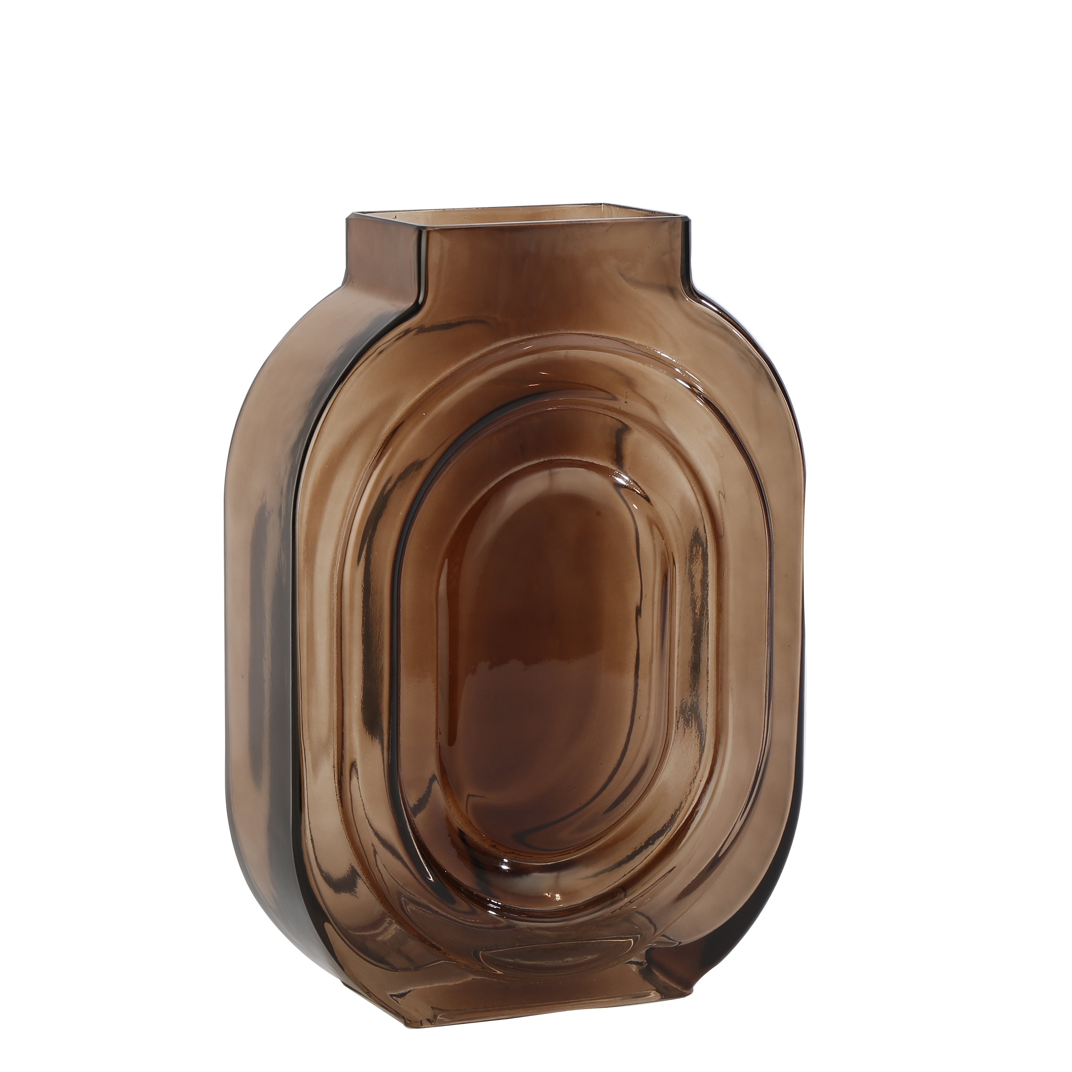 Elips Cam Vazo Kahve Orta Boy