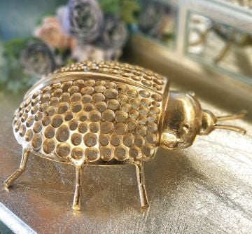 Uğur Böceği Gold Dekoratif Obje Büyük Boy