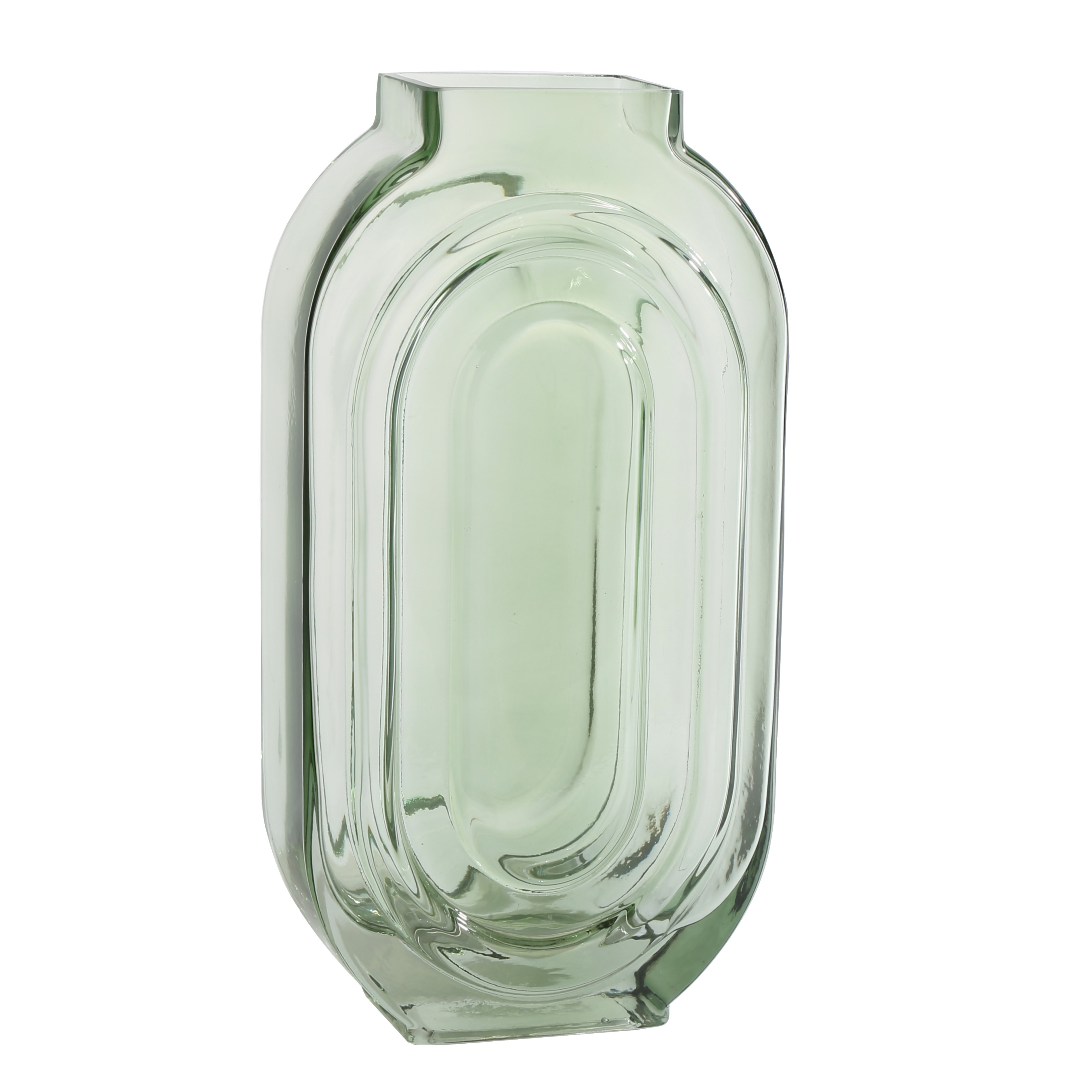 Elips Cam Vazo Yeşil Büyük Boy