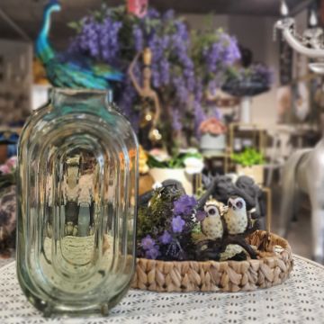 Elips Cam Vazo Yeşil Büyük Boy