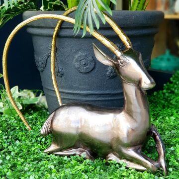 Impala Oğlak Dekoratif Obje Antik Black&Gold