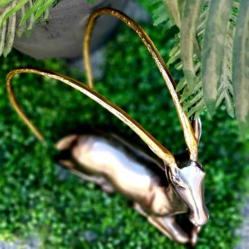 Impala Oğlak Dekoratif Obje Antik Black&Gold