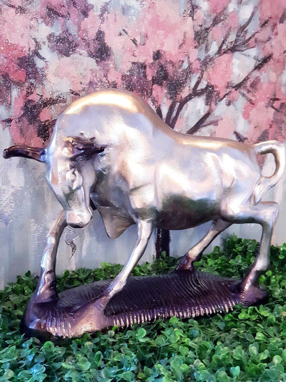 Toro Boğa Dekoratif Obje Antik Silver